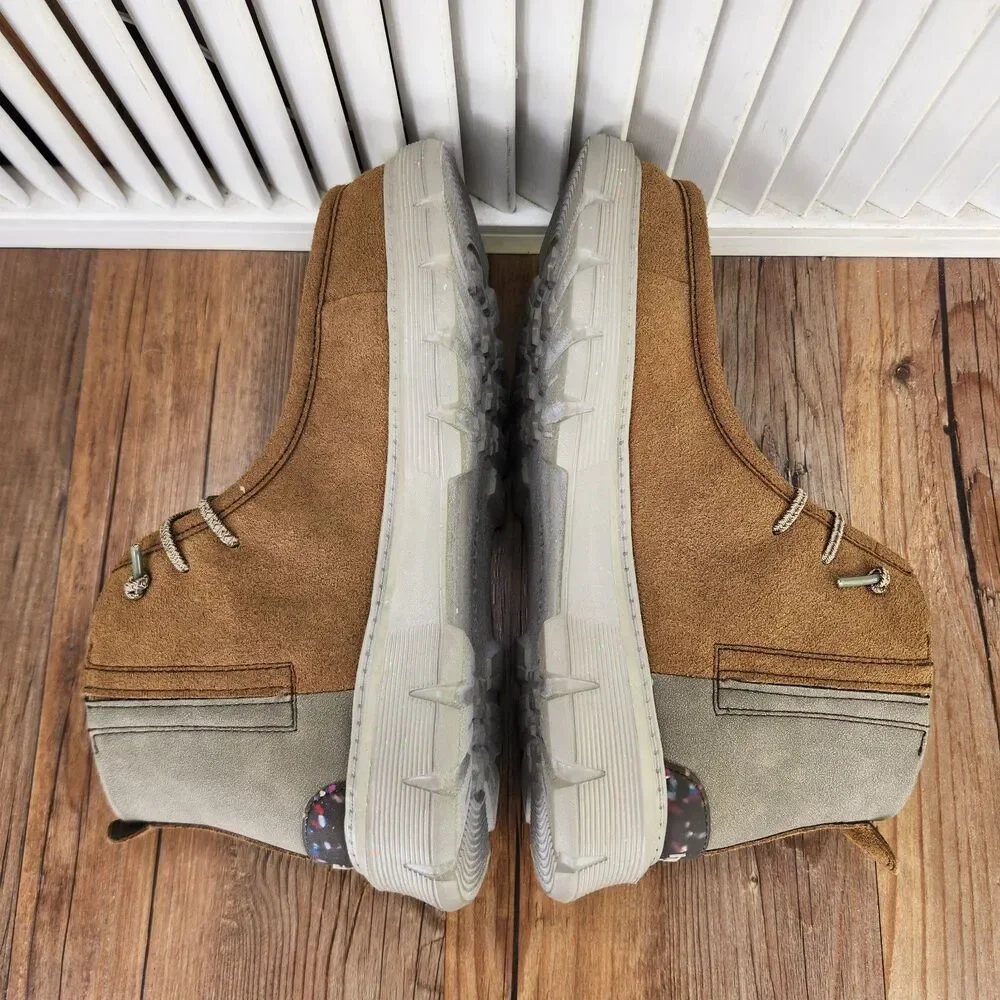 Hey Dude Boris Eco Tobacco Suede Ankle Boots Men's 8 Brown Chukka Hipster Shoes